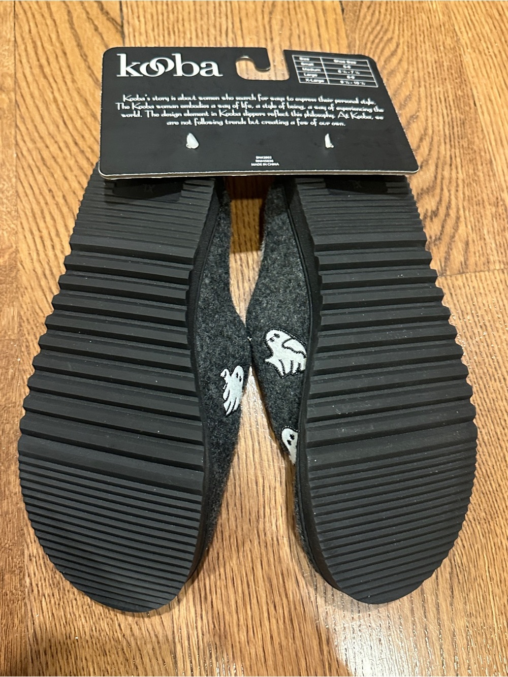 Kooba Women Ghost Dark Gray Faux Fur Ladies Slippers Sz XL (9.5-10.5) Halloween - Picture 4 of 5